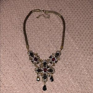 burgundy gold and black necklace